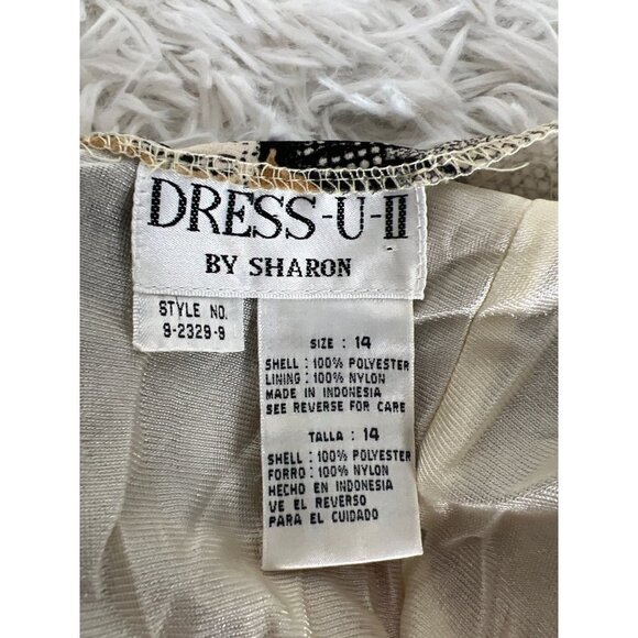 Dress U-II by Sharon Size 14 Floral and Lace Print Vintage - Picture 2 of 8